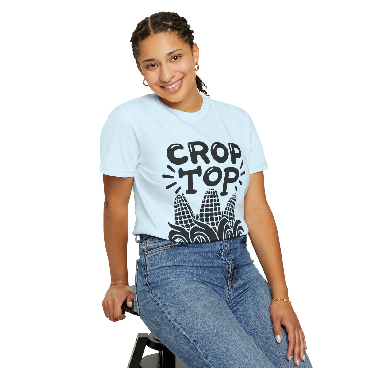 Crop Top Corn T‑Shirt — Funny Corn Graphic Tee for Farmers & Gardeners
