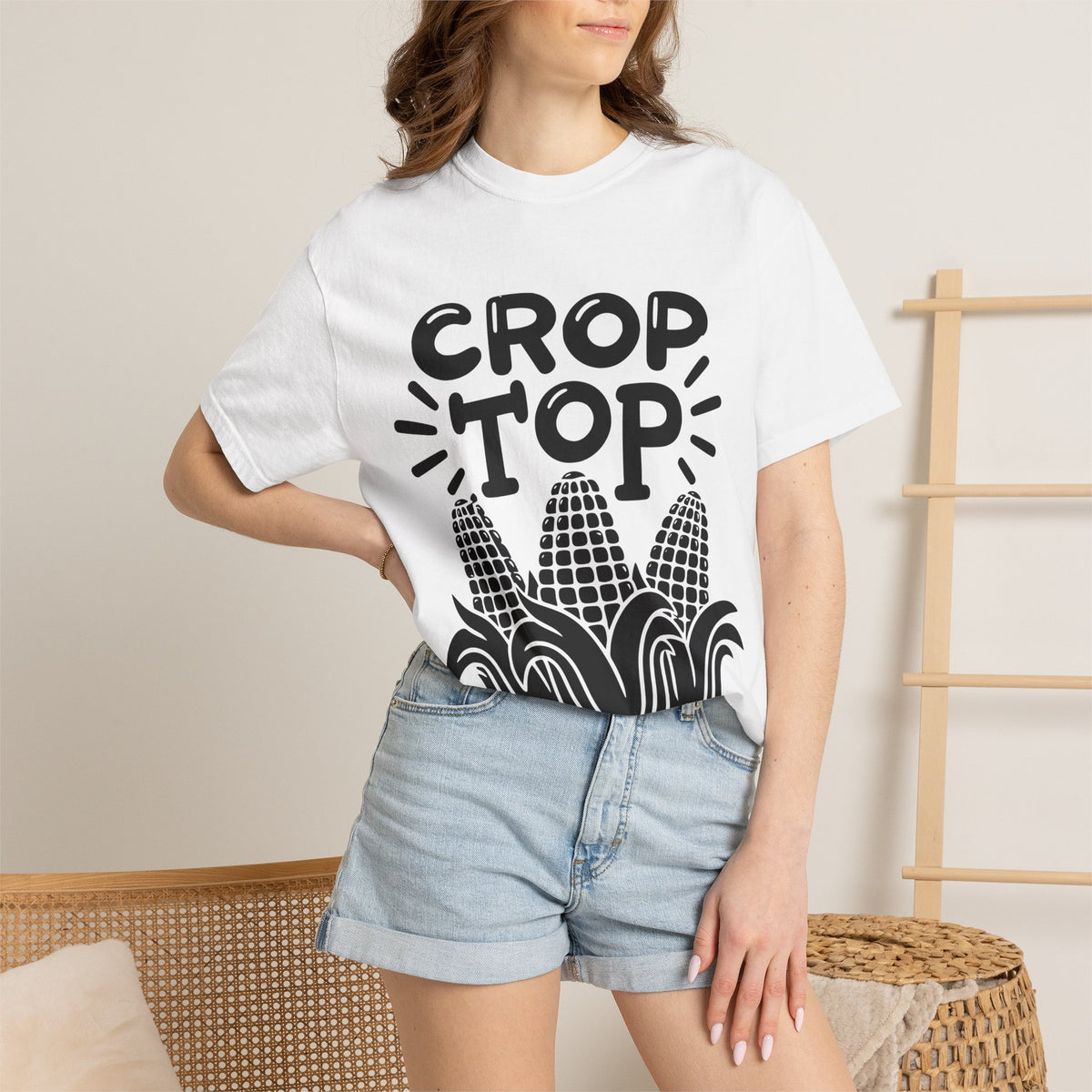Crop Top Corn T‑Shirt — Funny Corn Graphic Tee for Farmers & Gardeners