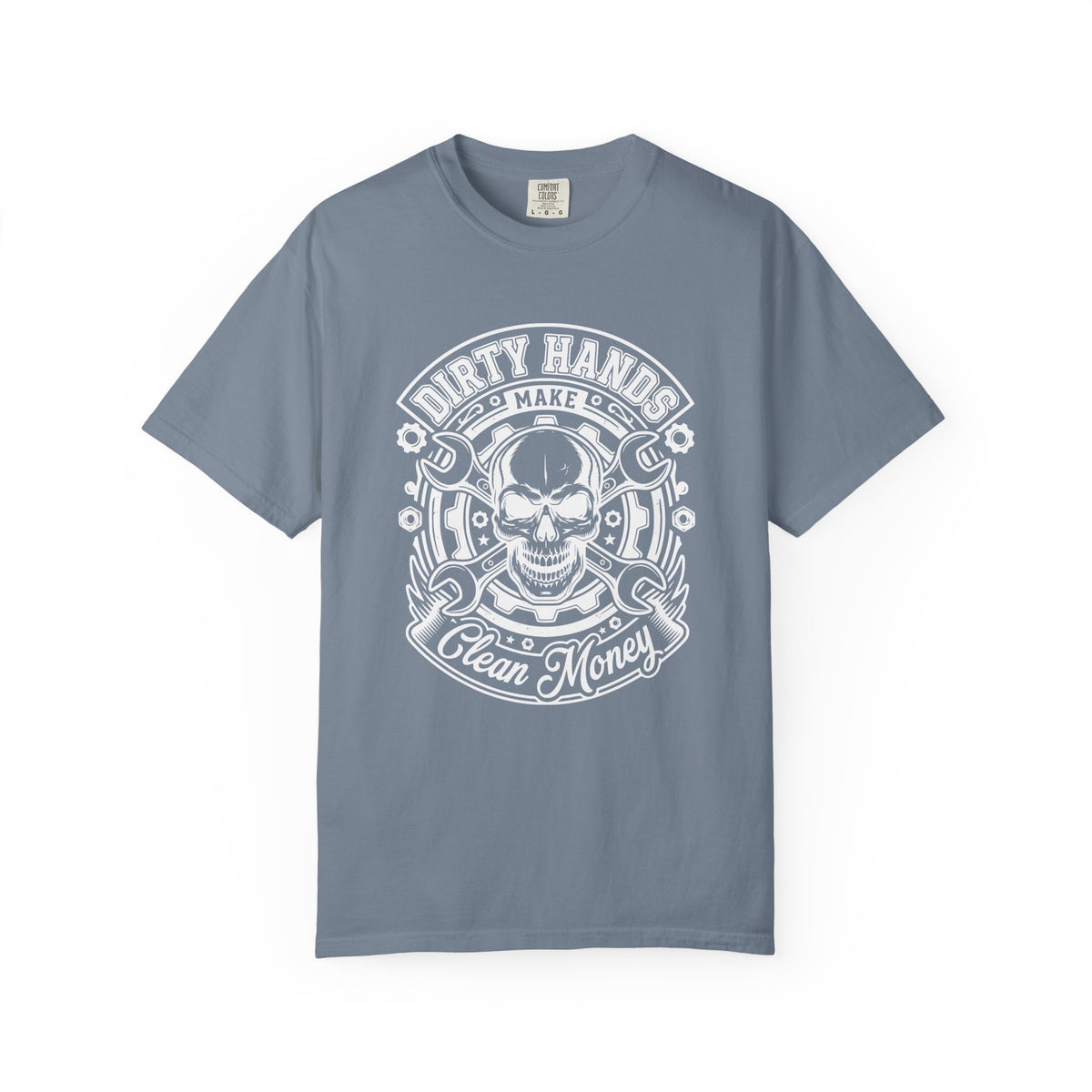T-Shirt — "Dirty Hands Make Clean Money" Skull Mechanic Vintage Tee