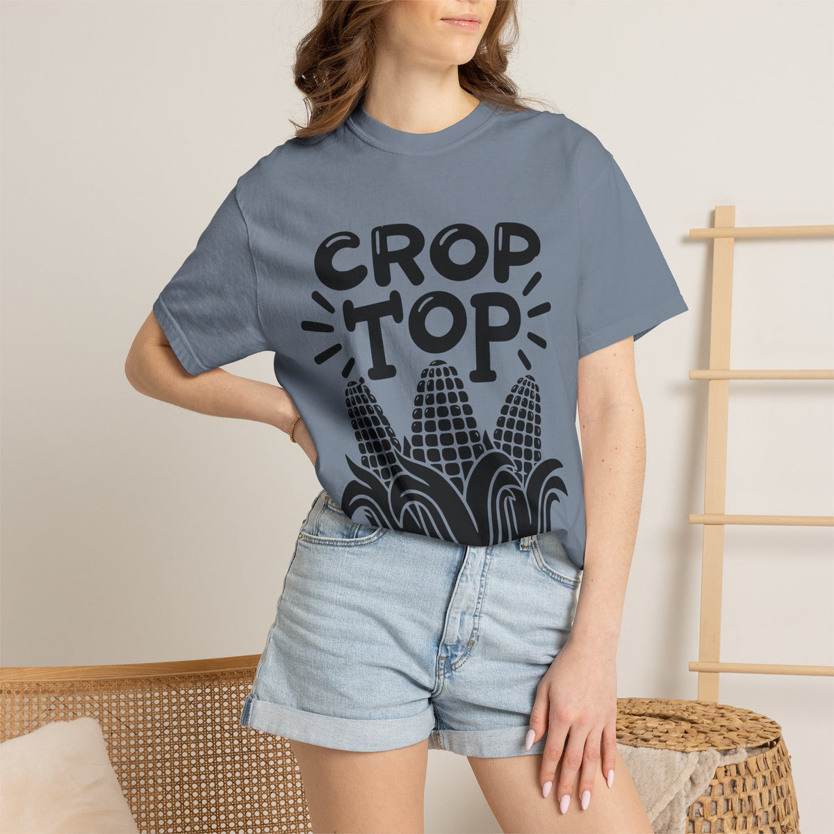 Crop Top Corn T‑Shirt — Funny Corn Graphic Tee for Farmers & Gardeners