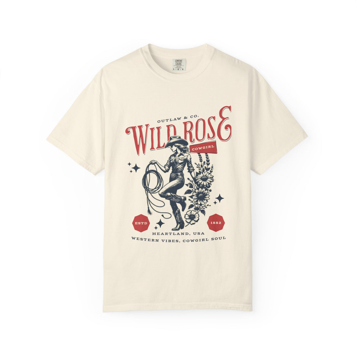 Wild Rose Western T-Shirt — Outlaw Cowgirl Graphic Tee