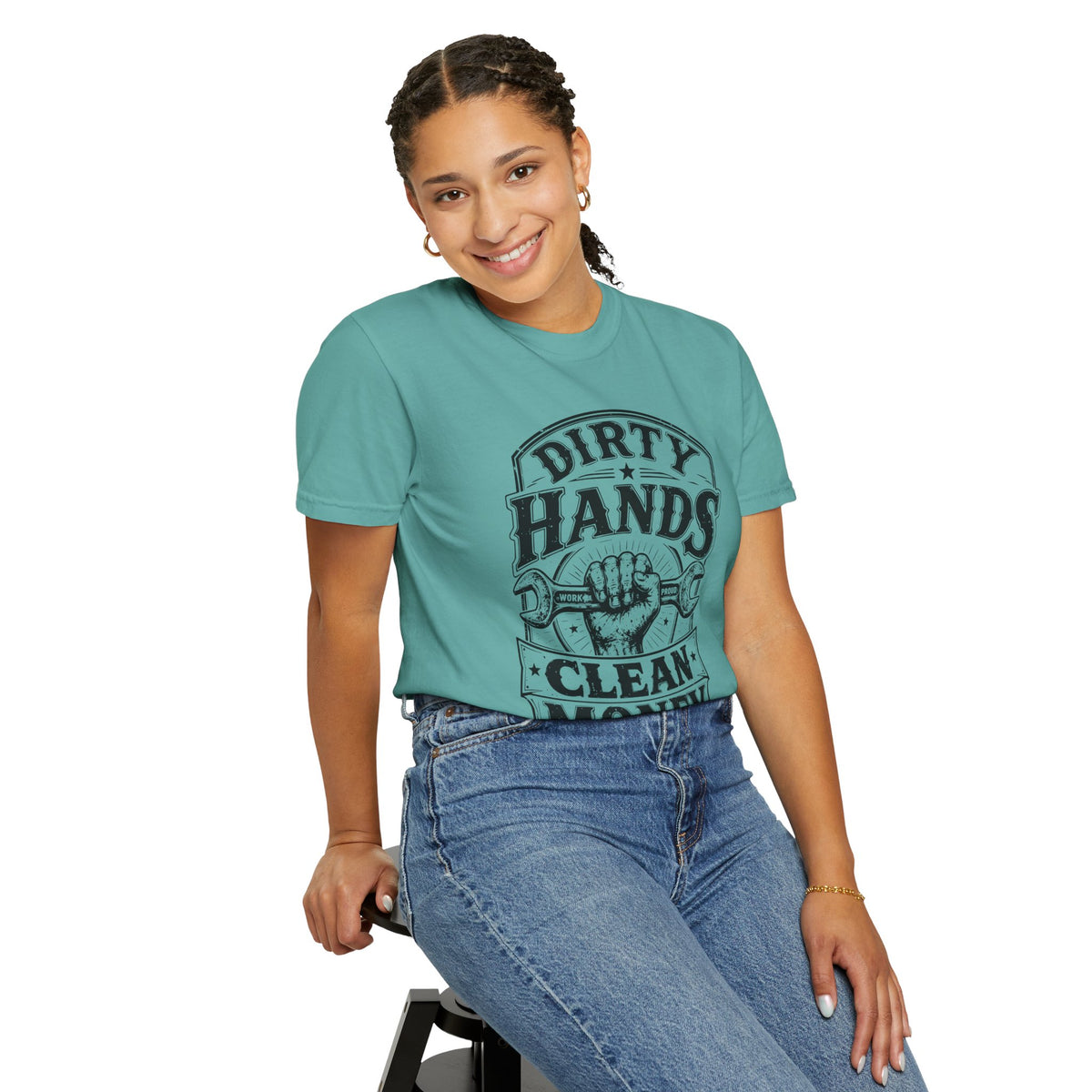 Dirty Hands Clean Money T-Shirt — Vintage Mechanic Wrench Tee for Tradespeople