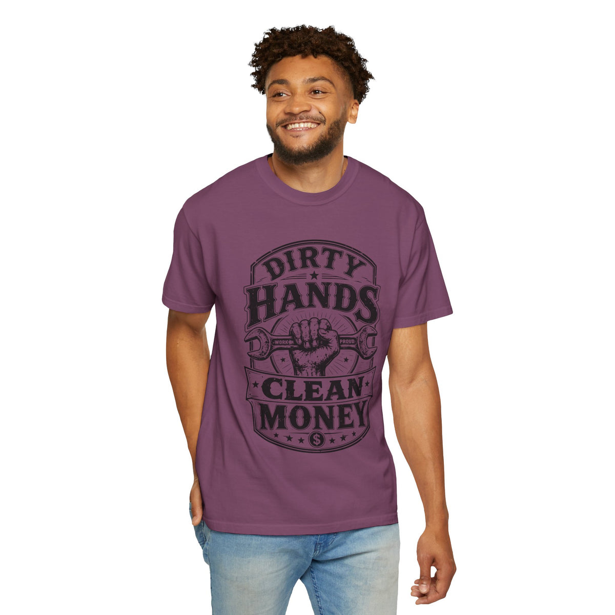 Dirty Hands Clean Money T-Shirt — Vintage Mechanic Wrench Tee for Tradespeople