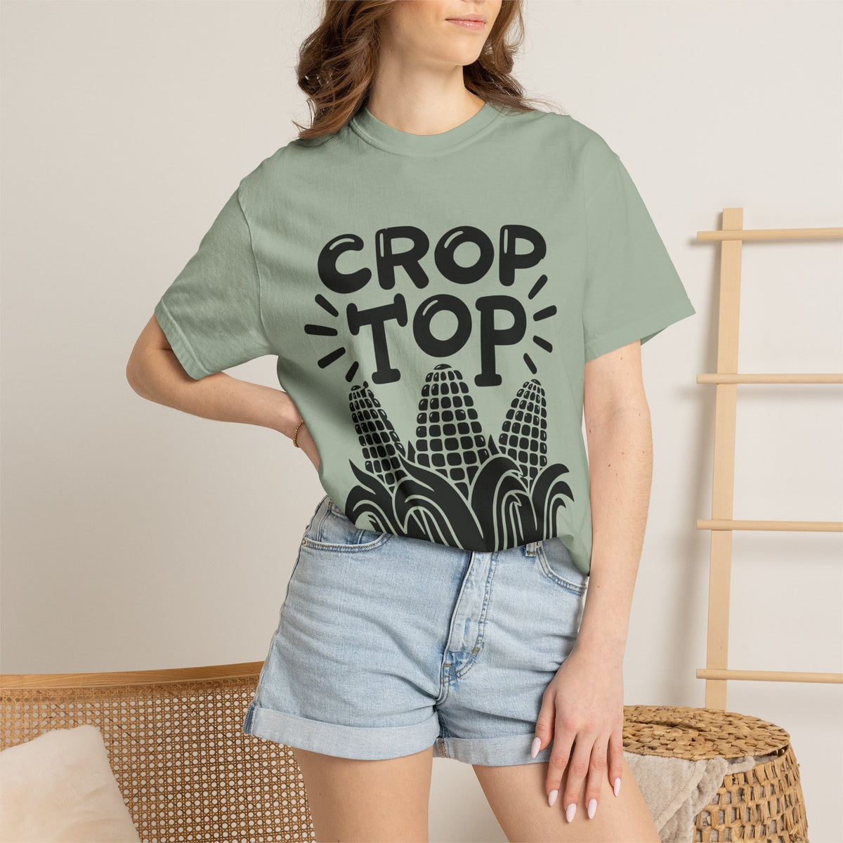 Crop Top Corn T‑Shirt — Funny Corn Graphic Tee for Farmers & Gardeners