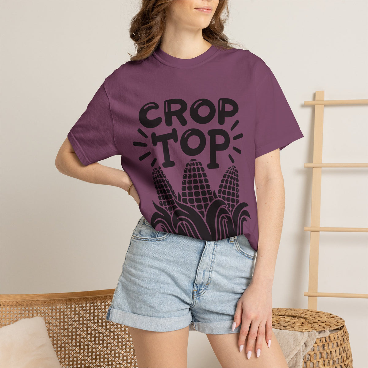 Crop Top Corn T‑Shirt — Funny Corn Graphic Tee for Farmers & Gardeners