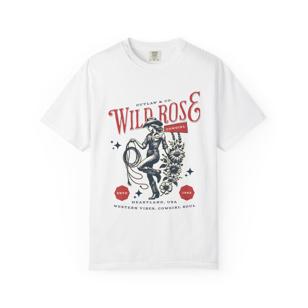 Wild Rose Western T-Shirt — Outlaw Cowgirl Graphic Tee
