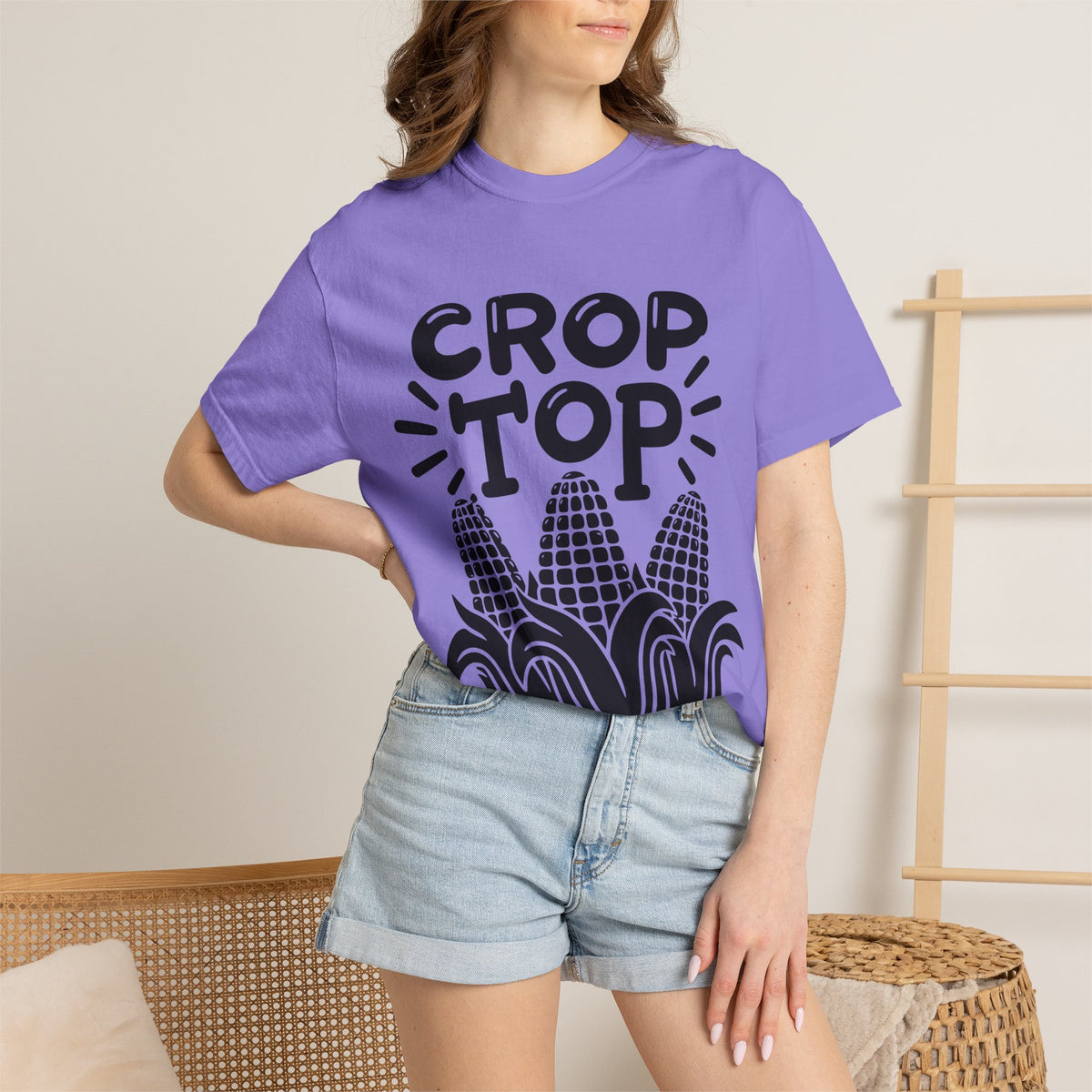Crop Top Corn T‑Shirt — Funny Corn Graphic Tee for Farmers & Gardeners