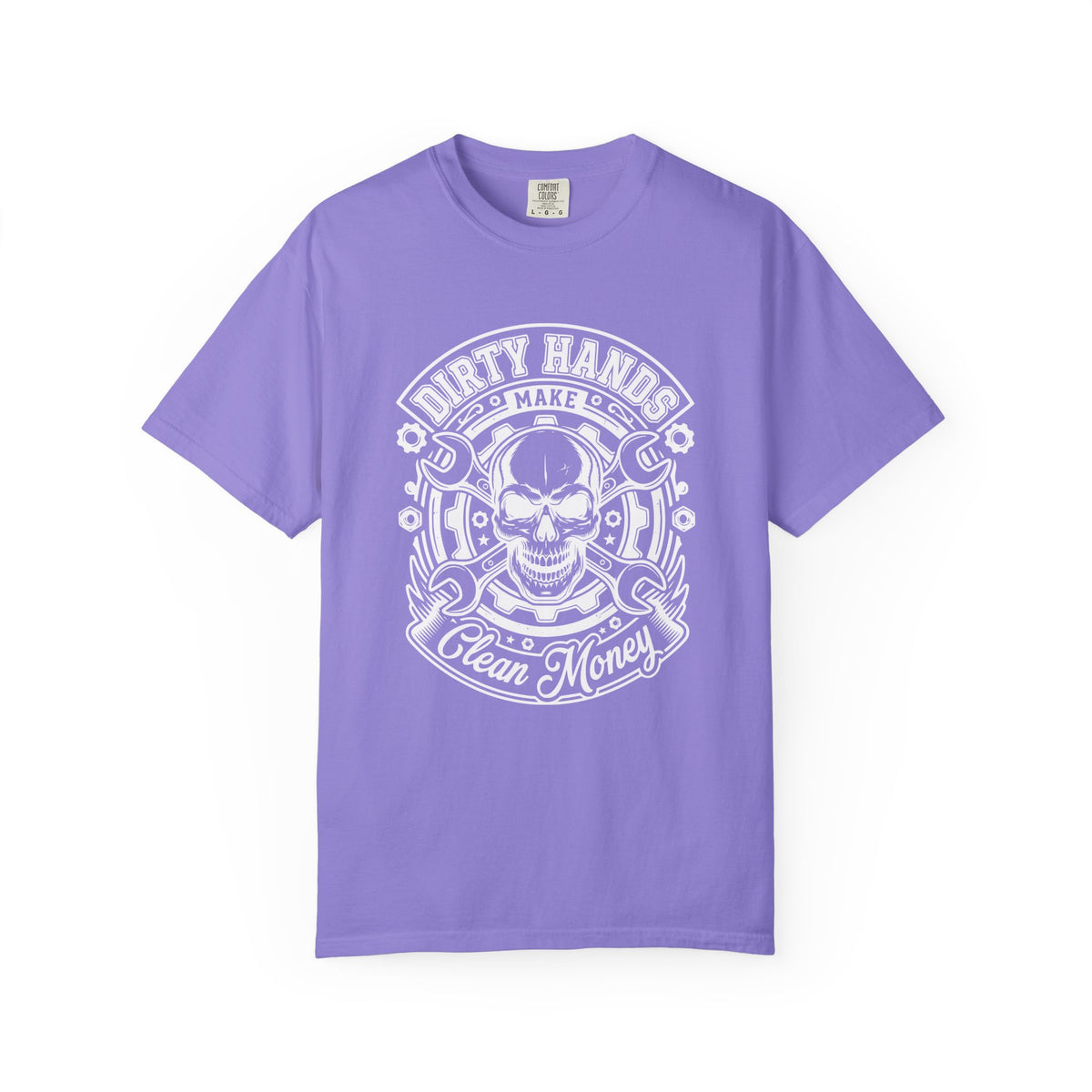 T-Shirt — "Dirty Hands Make Clean Money" Skull Mechanic Vintage Tee