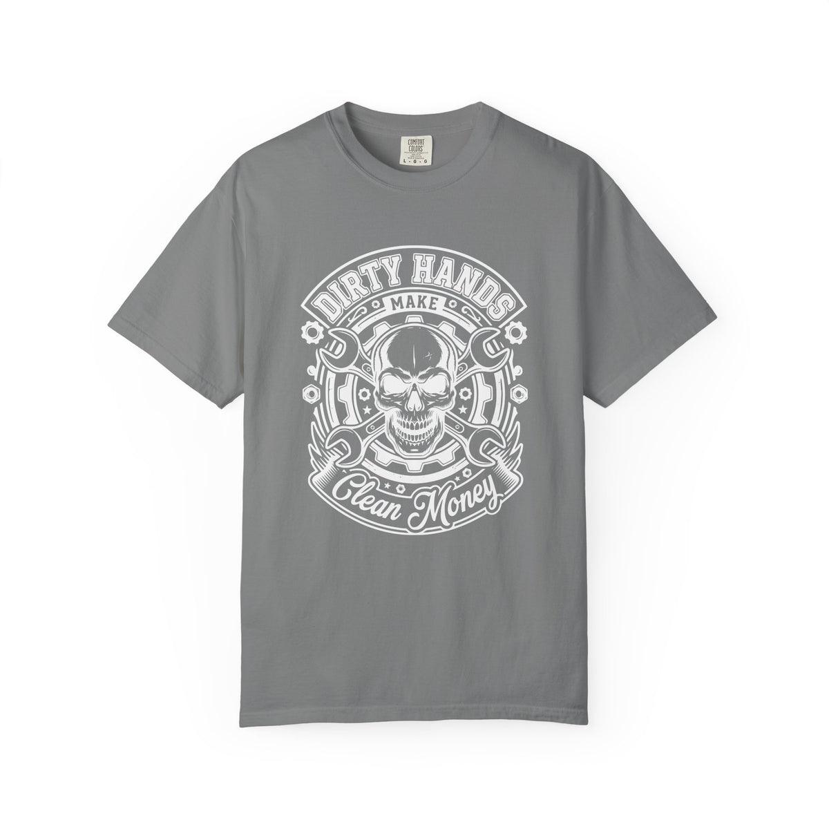 T-Shirt — "Dirty Hands Make Clean Money" Skull Mechanic Vintage Tee