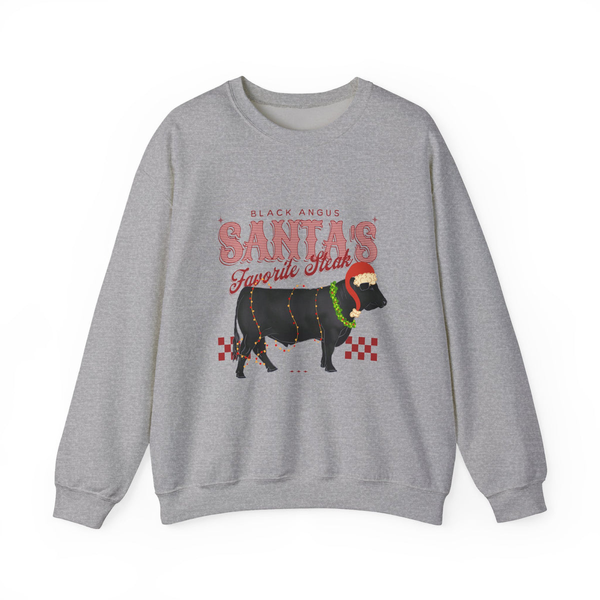 Santa’s Favorite Steer Sweatshirt — Holiday Cow Graphic Crewneck
