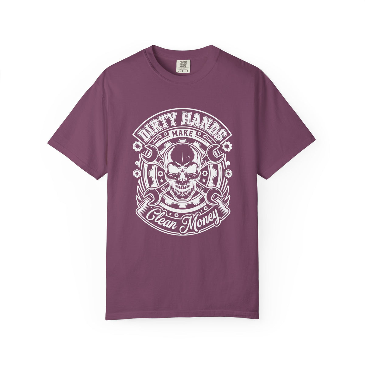 T-Shirt — "Dirty Hands Make Clean Money" Skull Mechanic Vintage Tee