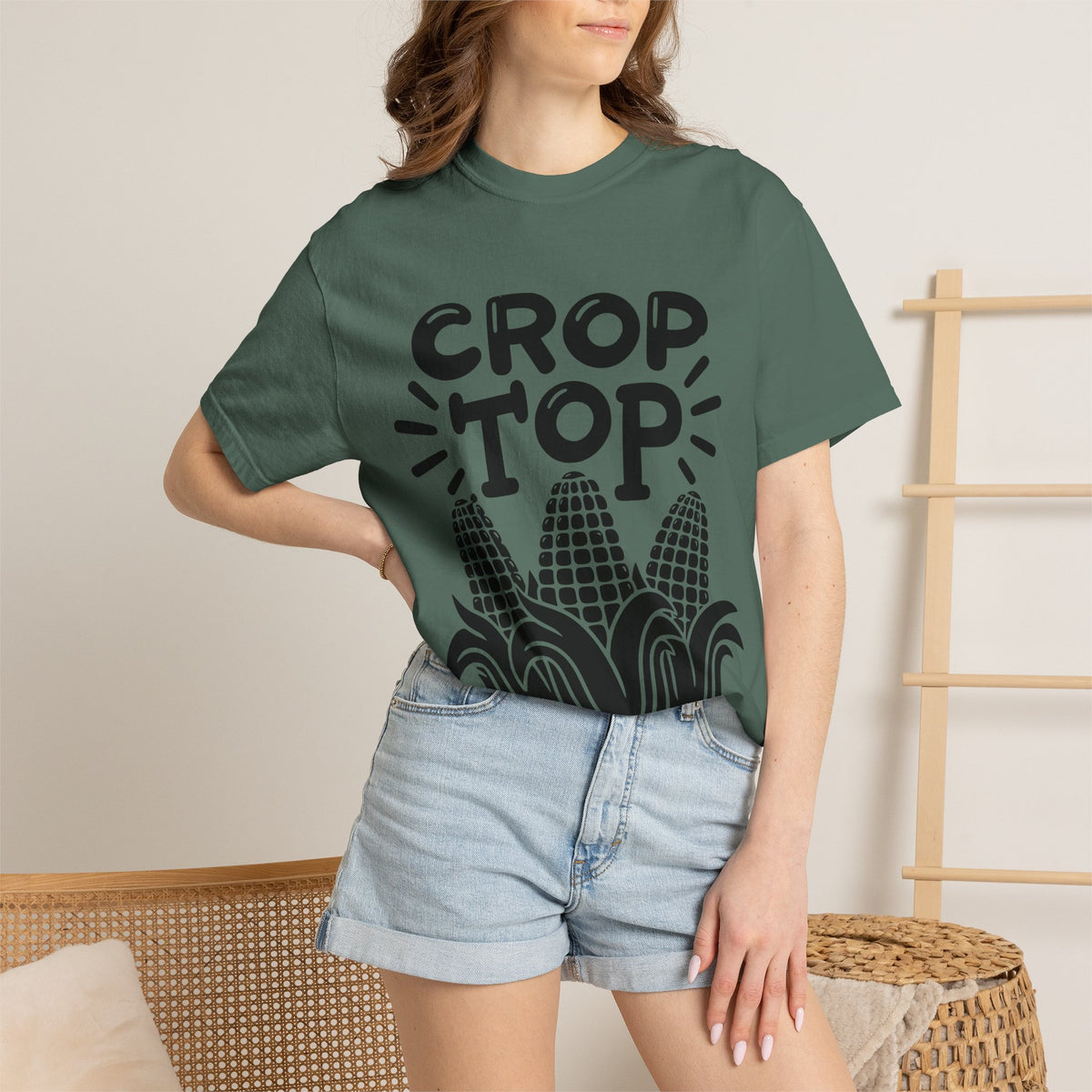 Crop Top Corn T‑Shirt — Funny Corn Graphic Tee for Farmers & Gardeners