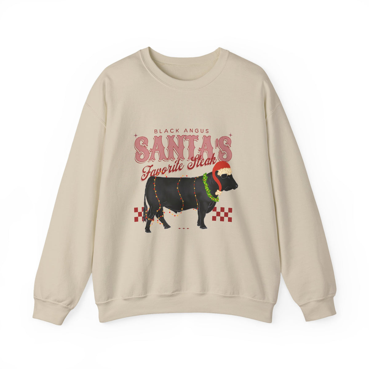 Santa’s Favorite Steer Sweatshirt — Holiday Cow Graphic Crewneck