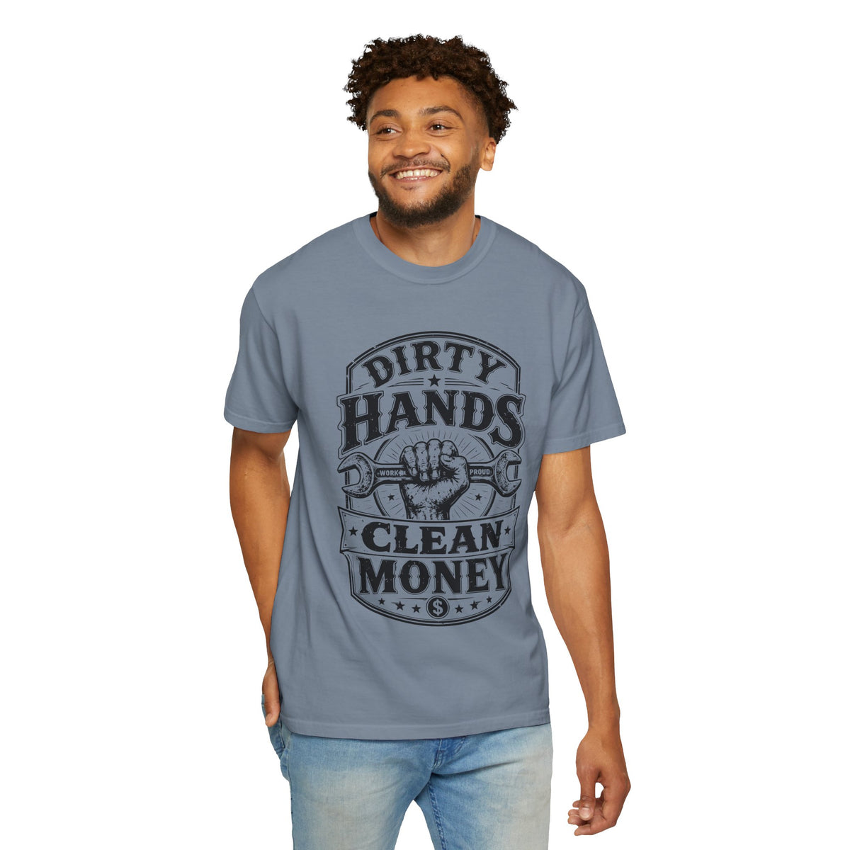Dirty Hands Clean Money T-Shirt — Vintage Mechanic Wrench Tee for Tradespeople