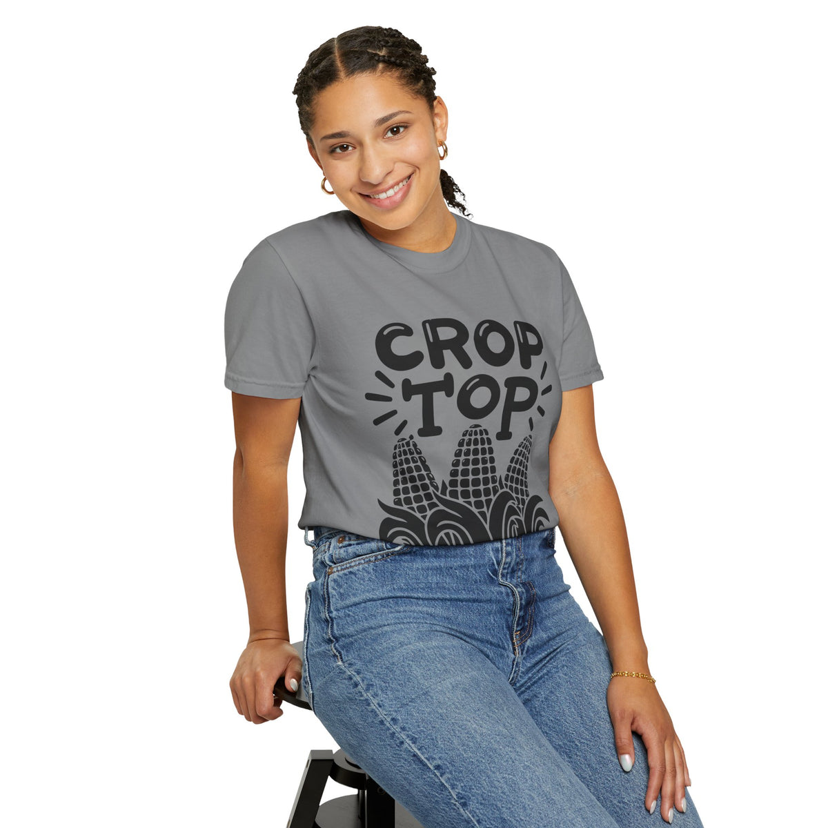 Crop Top Corn T‑Shirt — Funny Corn Graphic Tee for Farmers & Gardeners