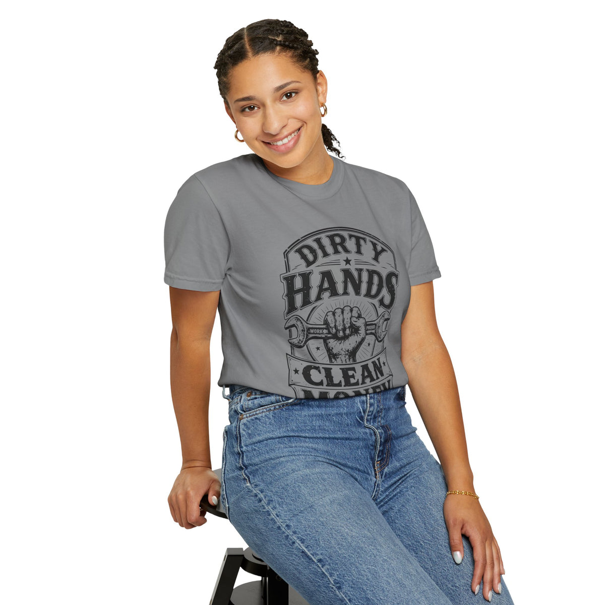 Dirty Hands Clean Money T-Shirt — Vintage Mechanic Wrench Tee for Tradespeople