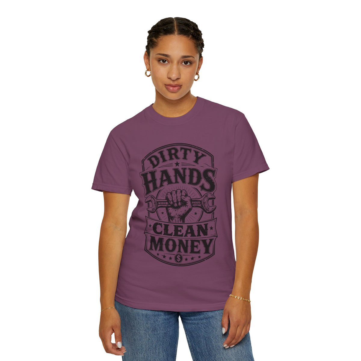 Dirty Hands Clean Money T-Shirt — Vintage Mechanic Wrench Tee for Tradespeople