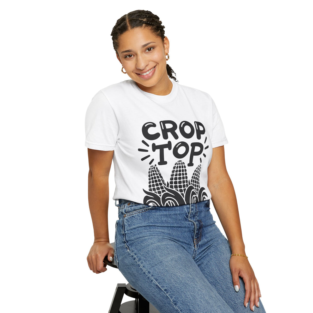 Crop Top Corn T‑Shirt — Funny Corn Graphic Tee for Farmers & Gardeners