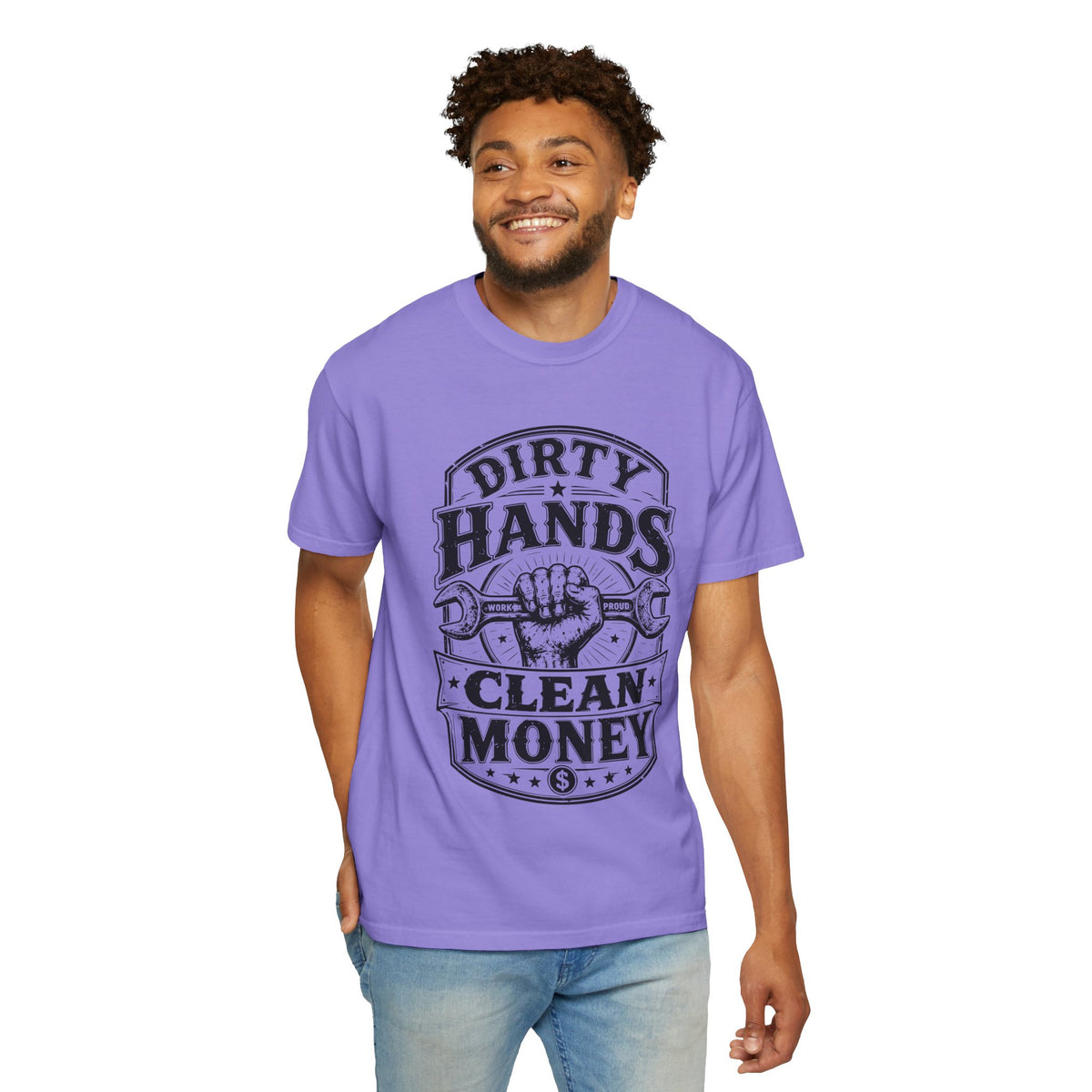 Dirty Hands Clean Money T-Shirt — Vintage Mechanic Wrench Tee for Tradespeople