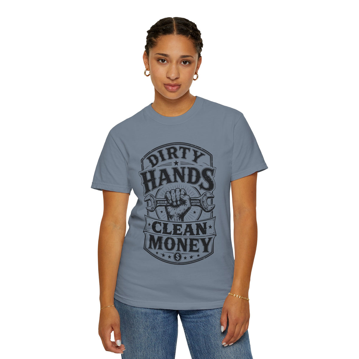 Dirty Hands Clean Money T-Shirt — Vintage Mechanic Wrench Tee for Tradespeople