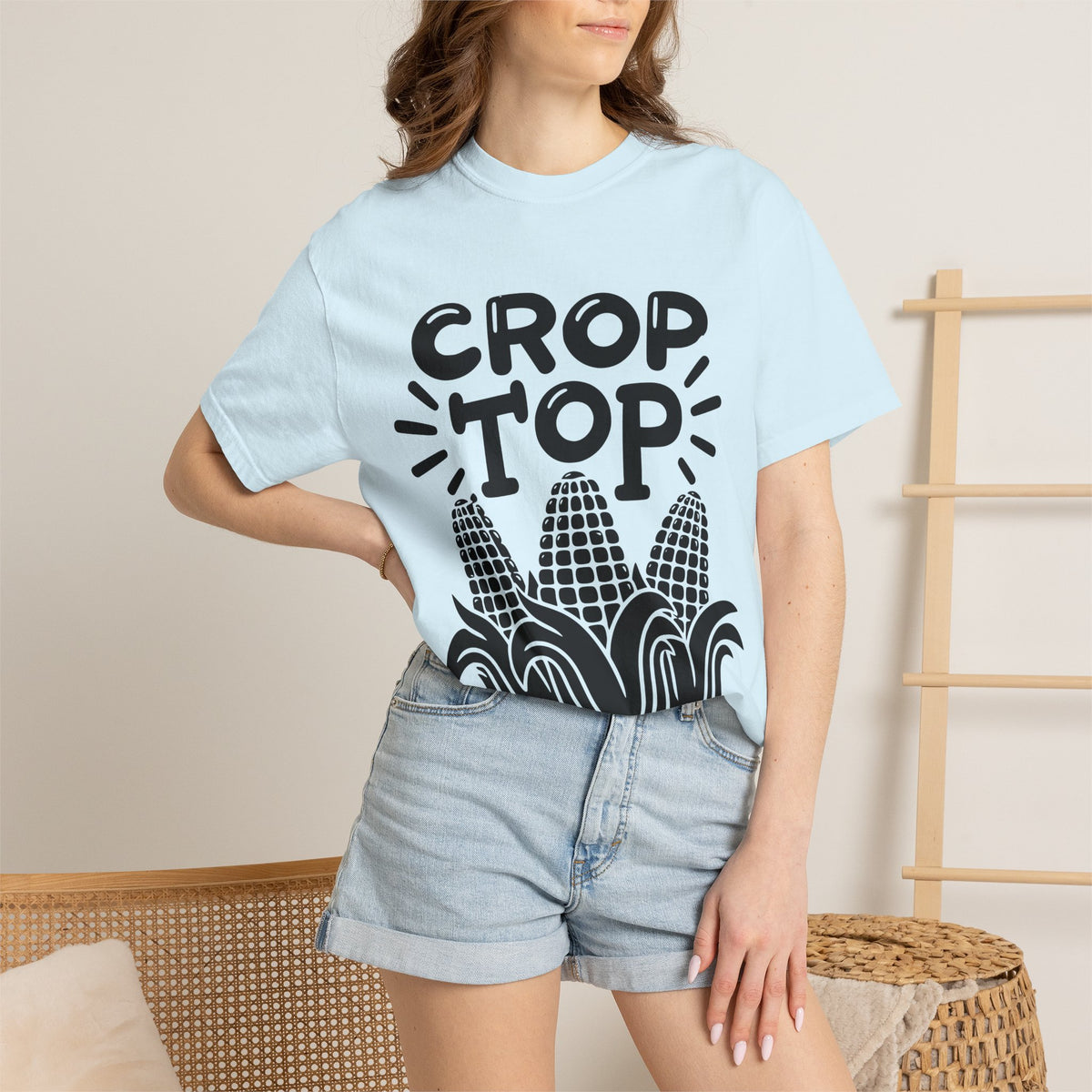 Crop Top Corn T‑Shirt — Funny Corn Graphic Tee for Farmers & Gardeners