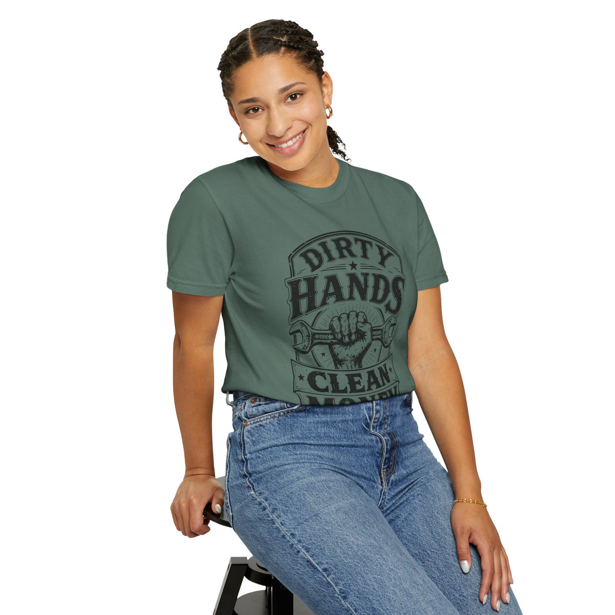 Dirty Hands Clean Money T-Shirt — Vintage Mechanic Wrench Tee for Tradespeople
