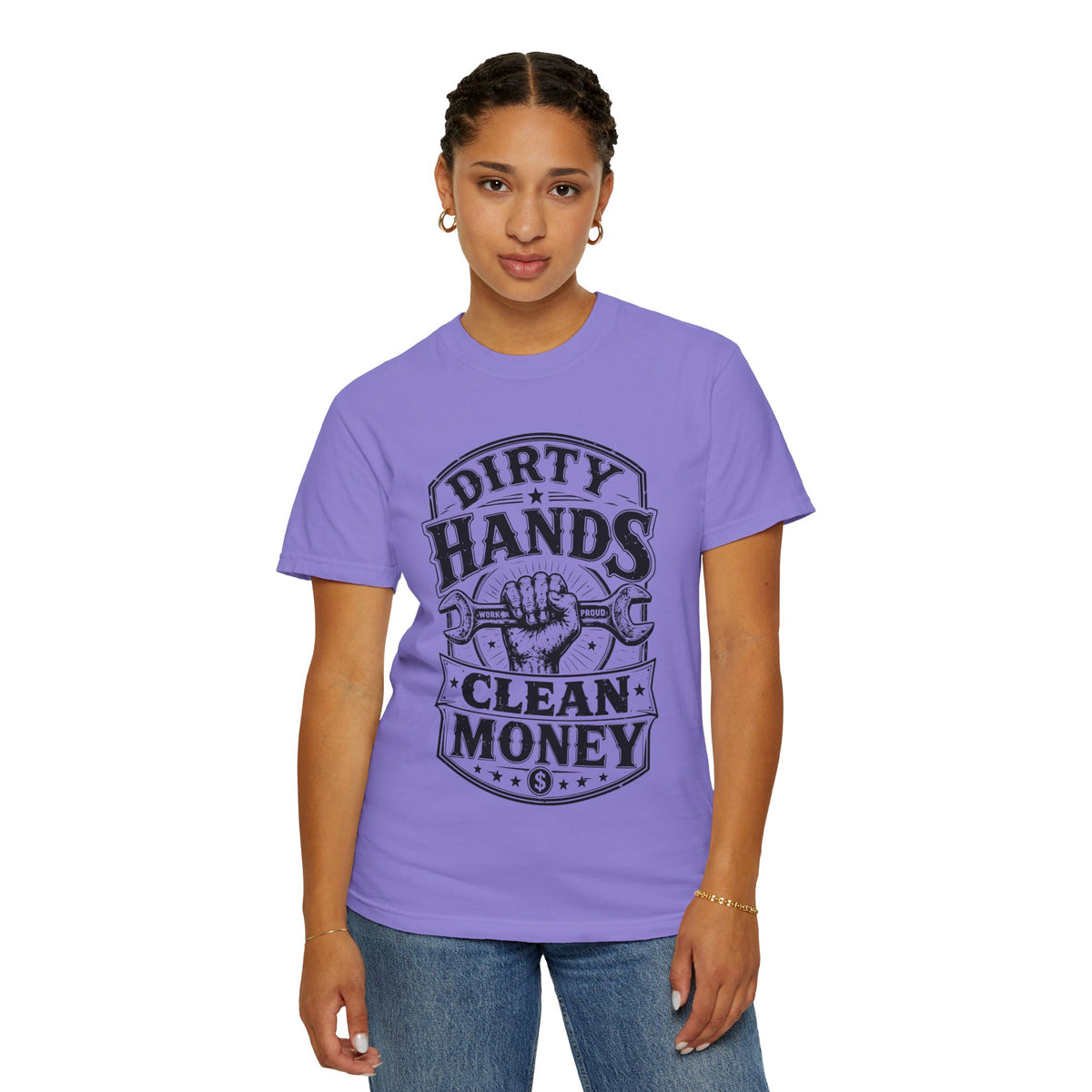 Dirty Hands Clean Money T-Shirt — Vintage Mechanic Wrench Tee for Tradespeople