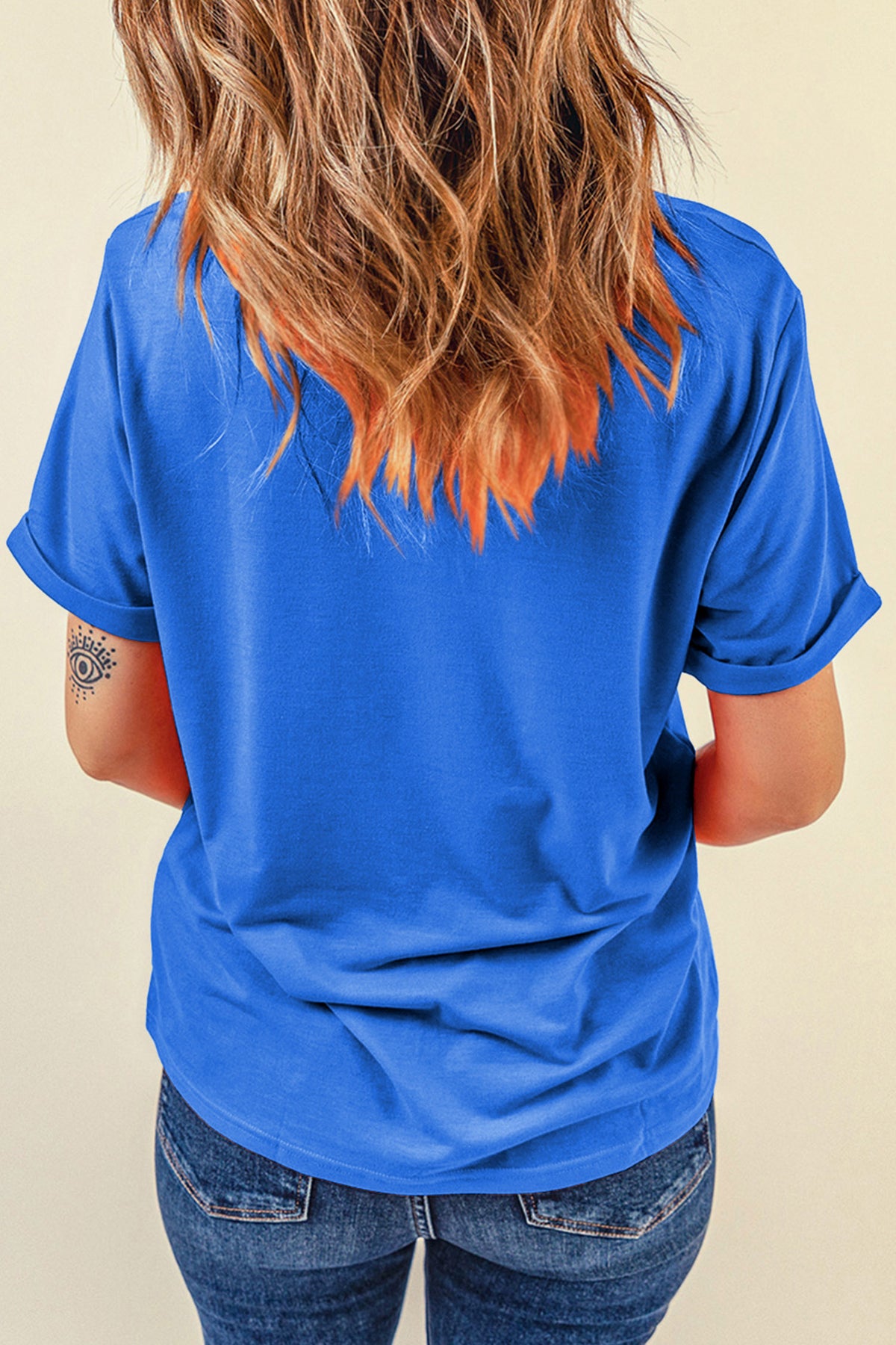 Dark Blue GAME DAY Checkered Print Football Graphic T Shirt