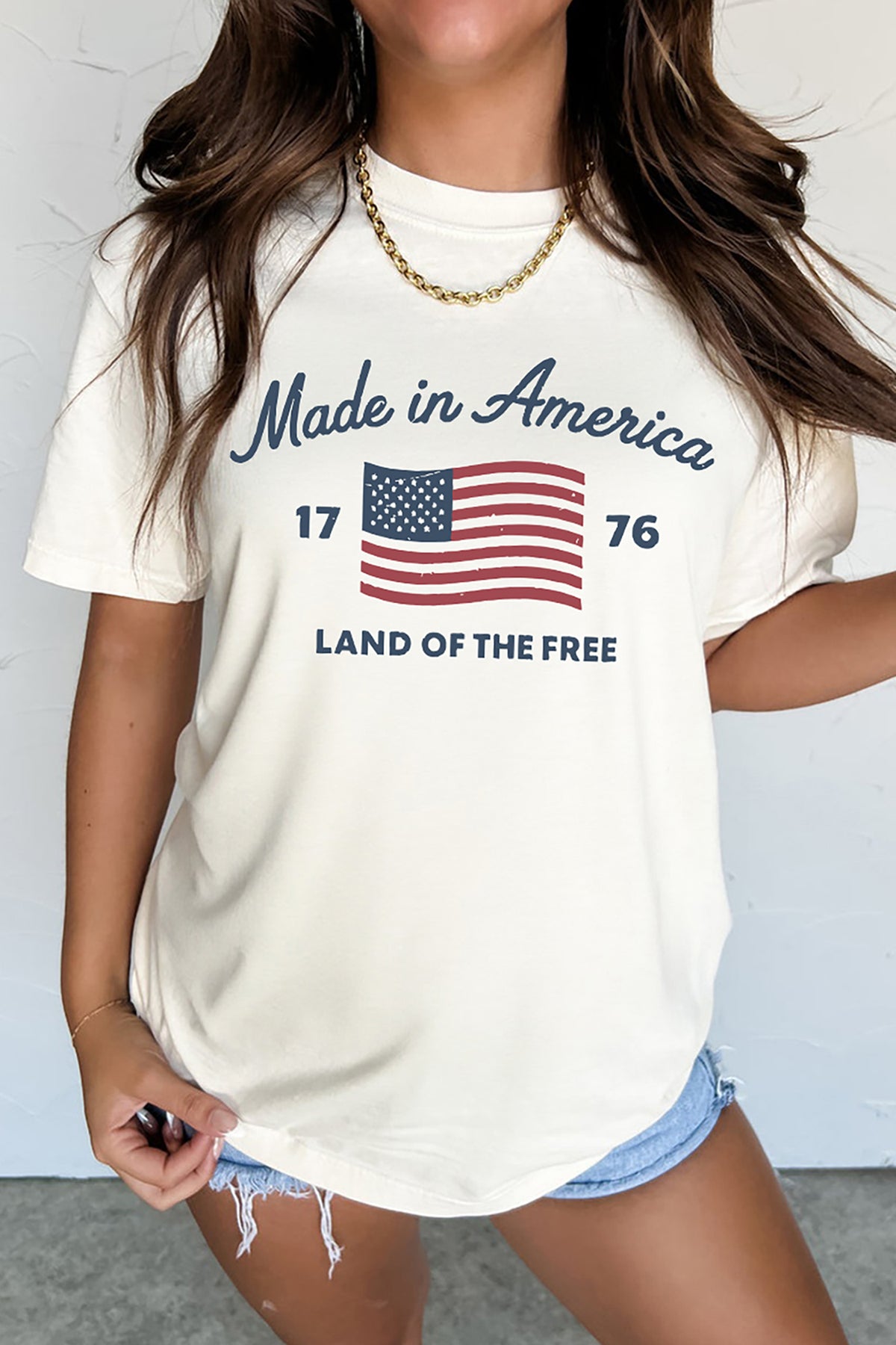 White American Flag Retro Inspired Graphic Tee