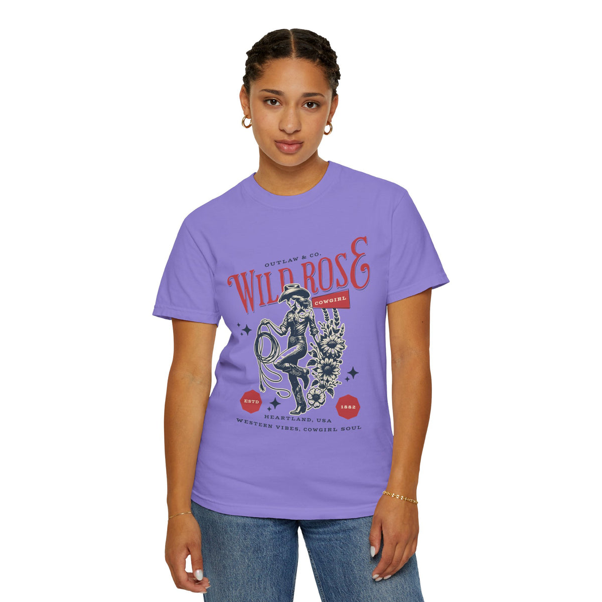 Wild Rose Western T-Shirt — Outlaw Cowgirl Graphic Tee
