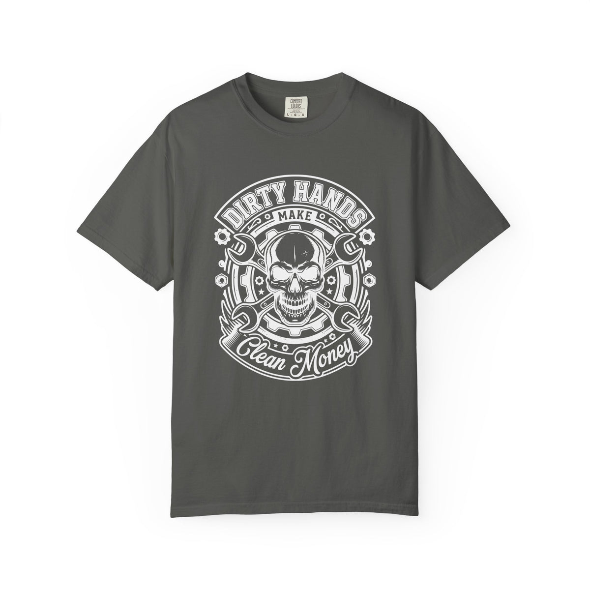 T-Shirt — "Dirty Hands Make Clean Money" Skull Mechanic Vintage Tee