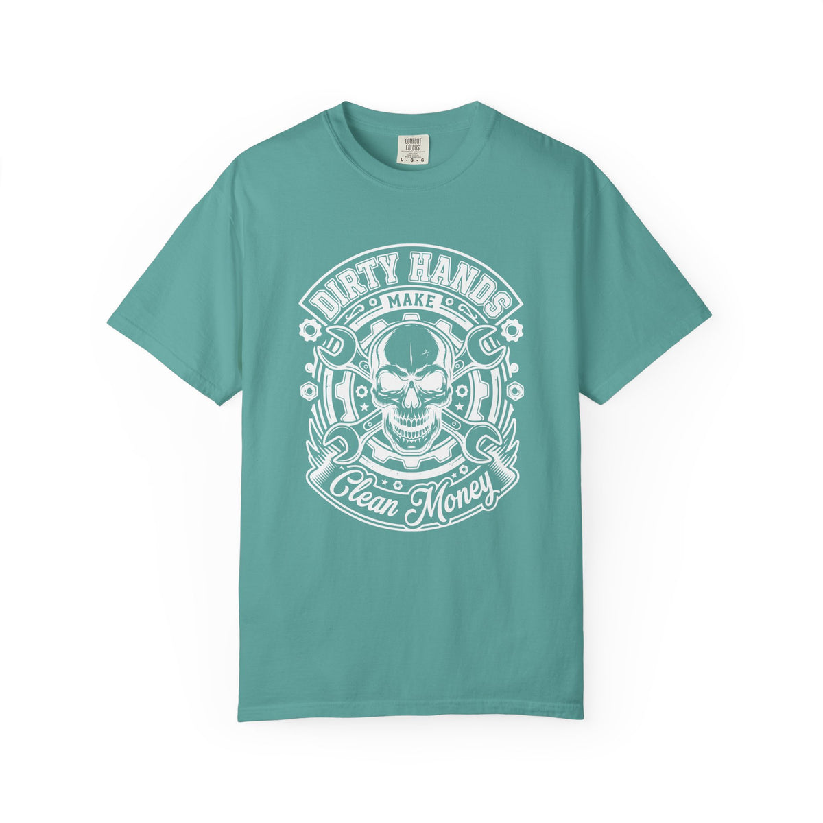 T-Shirt — "Dirty Hands Make Clean Money" Skull Mechanic Vintage Tee