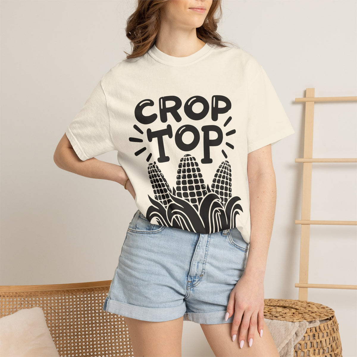 Crop Top Corn T‑Shirt — Funny Corn Graphic Tee for Farmers & Gardeners