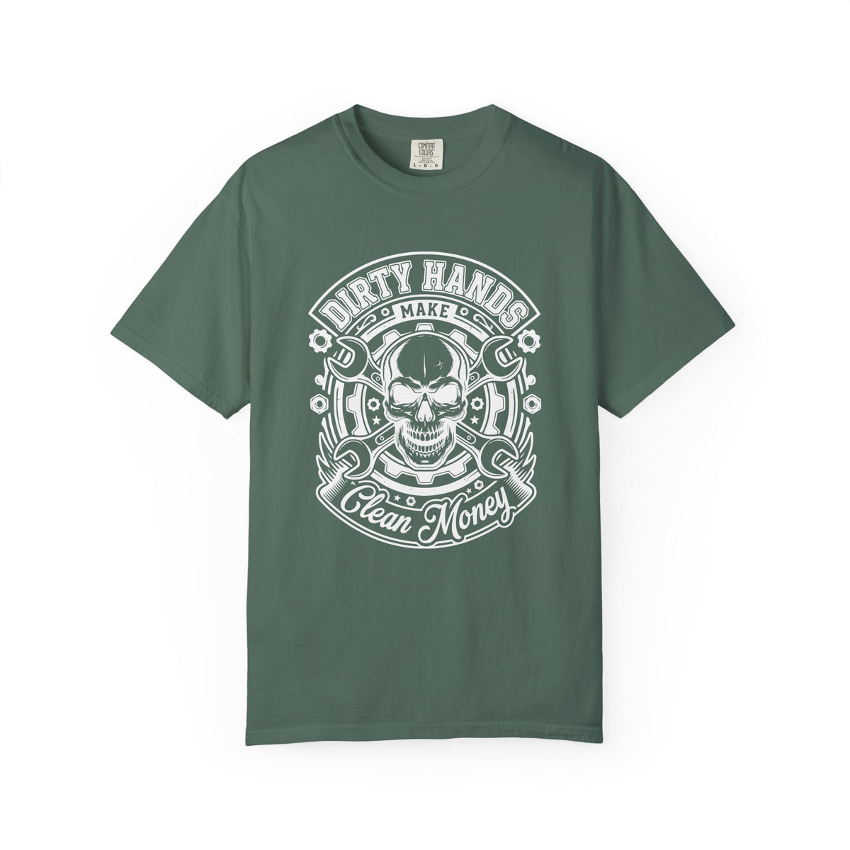 T-Shirt — "Dirty Hands Make Clean Money" Skull Mechanic Vintage Tee