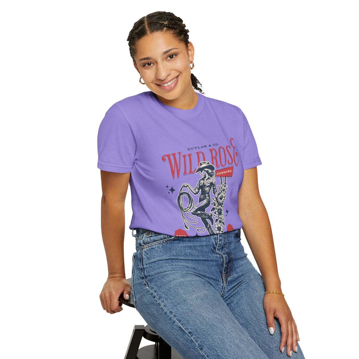 Wild Rose Western T-Shirt — Outlaw Cowgirl Graphic Tee